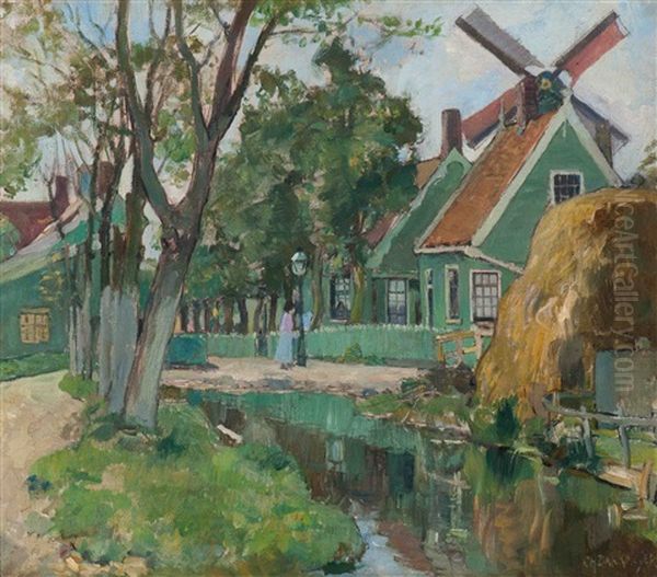 The Zaan District, Holland Oil Painting by Charles Dankmeijer