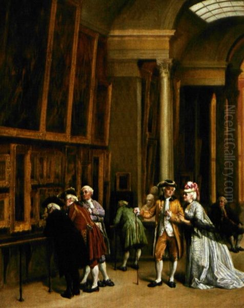 Bezoek Aan Het Museum Oil Painting by Leon Marie Constant Dansaert