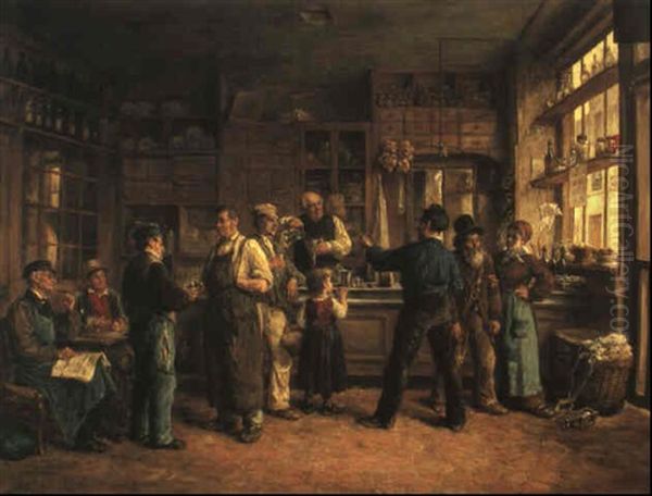 The Wine Merchant Oil Painting by Leon Marie Constant Dansaert