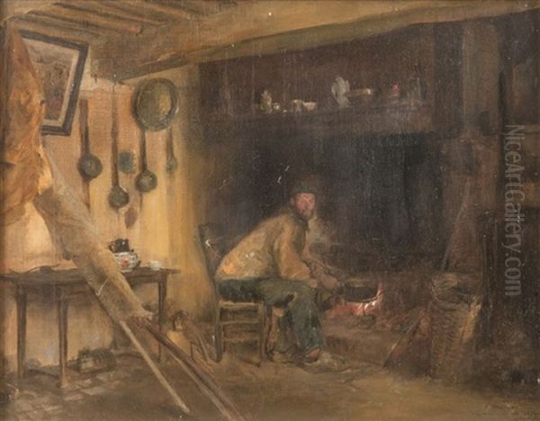 Interieur De Pecheur Normand Oil Painting by Edouard Dantan