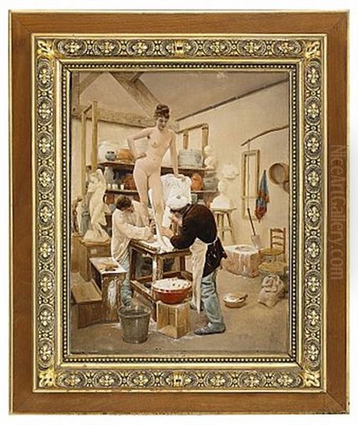 I Konstnarsateljen Oil Painting by Edouard Dantan