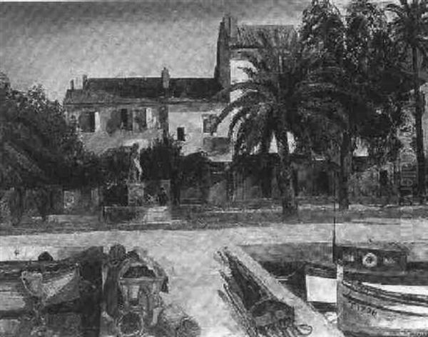 Petit Port De Mediterrannee Oil Painting by Jean Gabriel Daragnes