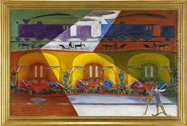 Transsibiriska Expressen Oil Painting by Nils Dardel