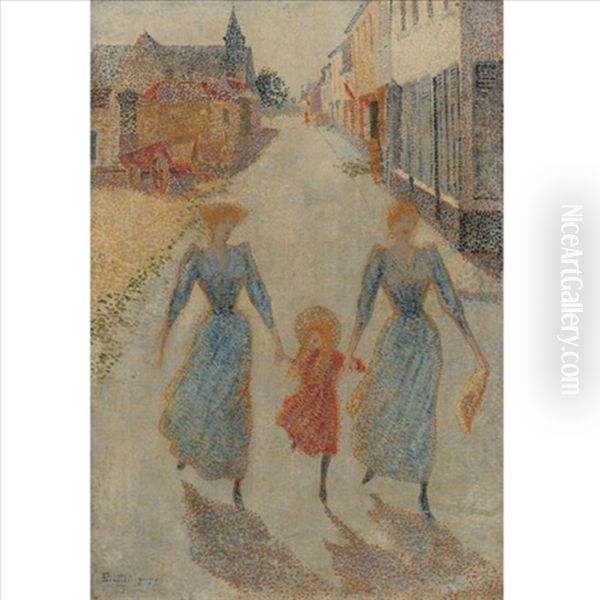 Promenade A Tervueren, Belgique Oil Painting by Leon Dardenne
