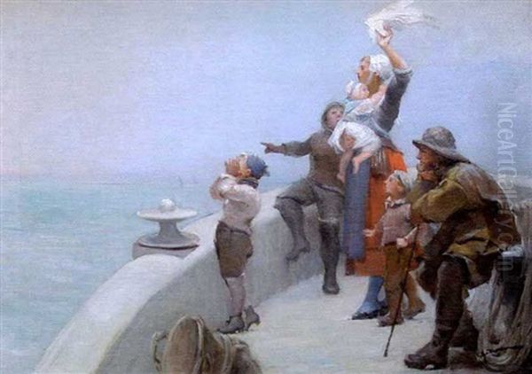 Le Depart Pour Le Peche Oil Painting by Henri Gaston Darien