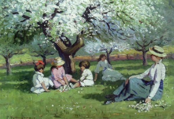 Under The Dogwoods Oil Painting by Paul Dartiguenave