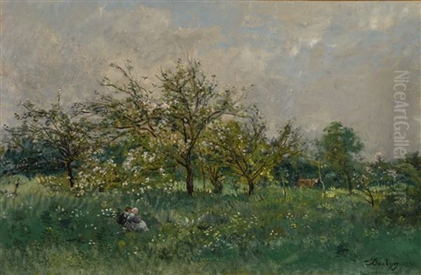 Le Verger Oil Painting by Charles-Francois Daubigny