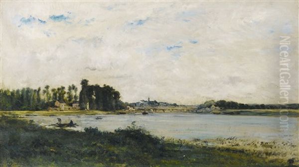 Conflans Oil Painting by Charles-Francois Daubigny