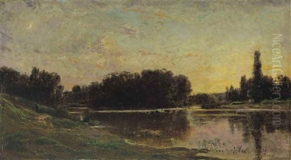 Les Laveuses Au Bord De L'oise Oil Painting by Charles-Francois Daubigny