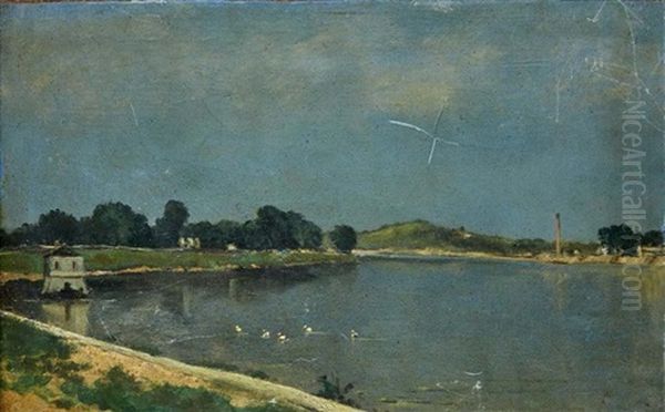 Bord D'etang Oil Painting by Charles-Francois Daubigny