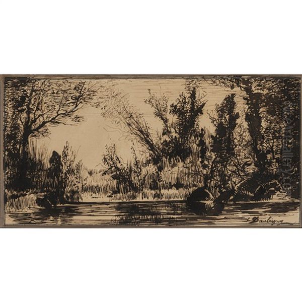 Rives Des Bords De L'oise Oil Painting by Charles-Francois Daubigny