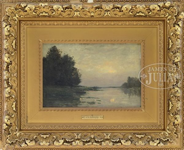 Barbizon River Landscape Oil Painting by Charles-Francois Daubigny