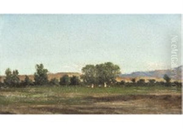 Glassland Oil Painting by Charles-Francois Daubigny