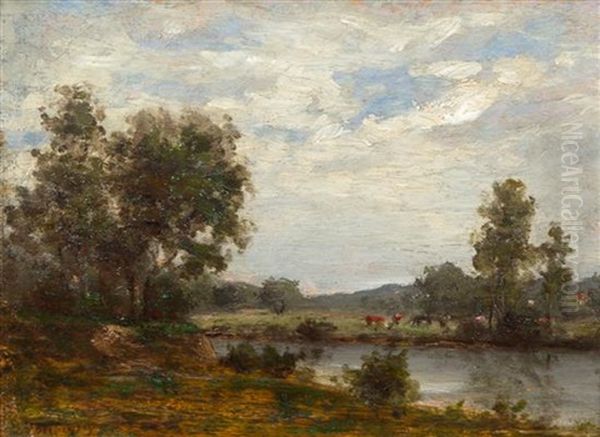 Pastoral Scene Oil Painting by Charles-Francois Daubigny