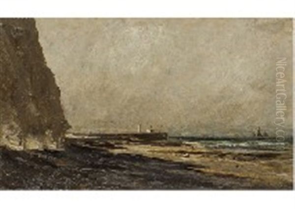 The Coast In Dieppe Oil Painting by Charles-Francois Daubigny