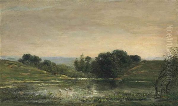 Etang De Gillieu, Dauphine: Solitude Oil Painting by Charles-Francois Daubigny