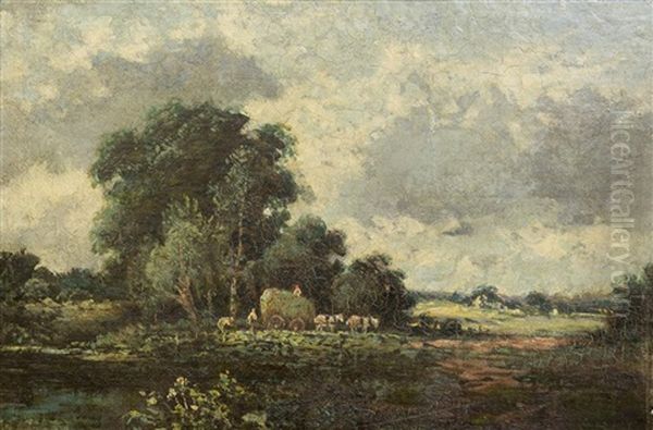 Barbizon Landscape Oil Painting by Charles-Francois Daubigny