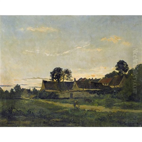 Crepuscule Oil Painting by Charles-Francois Daubigny