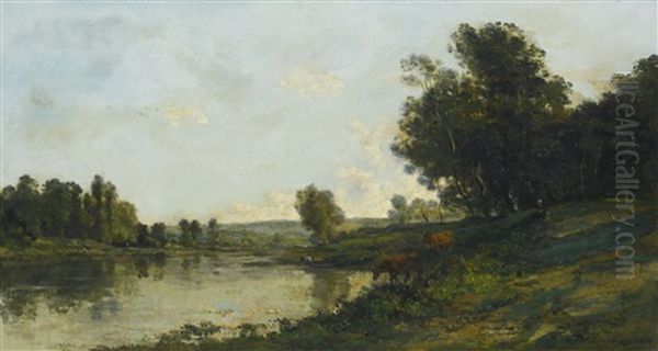 Bord De L'oise Oil Painting by Charles-Francois Daubigny