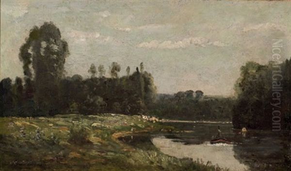 Paisaje Oil Painting by Charles-Francois Daubigny