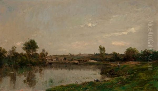 Les Sablieres Pres De Valmondois, 1873 Oil Painting by Charles-Francois Daubigny