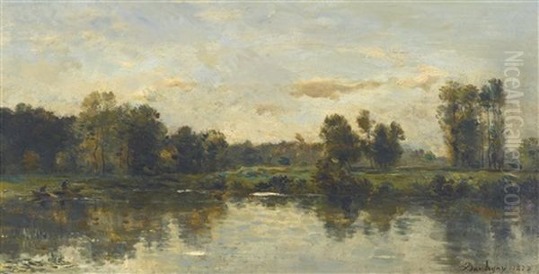 Bords Du Fleuve Oil Painting by Charles-Francois Daubigny
