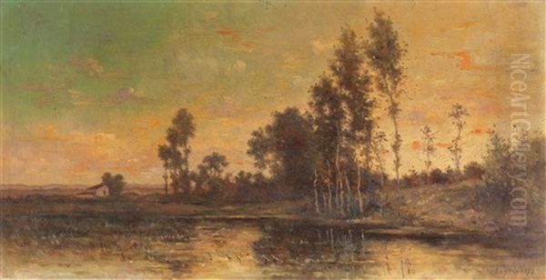 Paesaggio Lacustre Oil Painting by Charles-Francois Daubigny