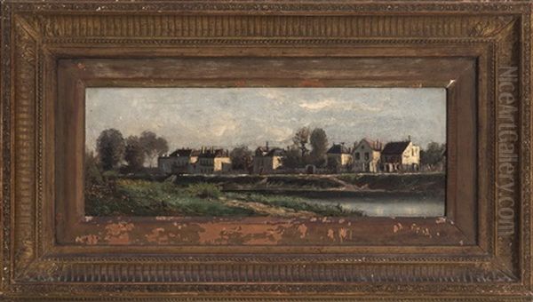 Vue De Charenton Oil Painting by Charles-Francois Daubigny
