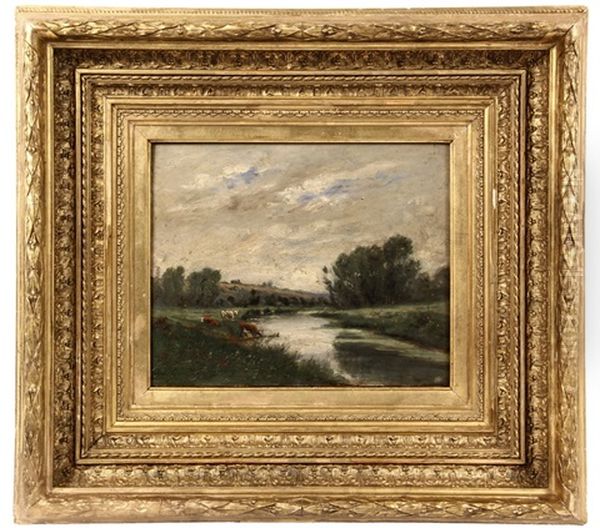 On The Marne Oil Painting by Charles-Francois Daubigny