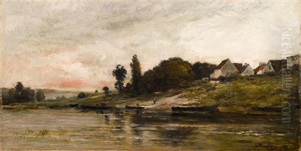 Bord De L'oise, Le Soir Oil Painting by Charles-Francois Daubigny