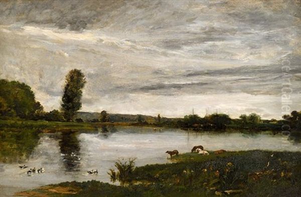 La Vallee De L'oise Oil Painting by Charles-Francois Daubigny