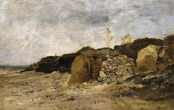 Maree Basse A Villerville Oil Painting by Charles-Francois Daubigny