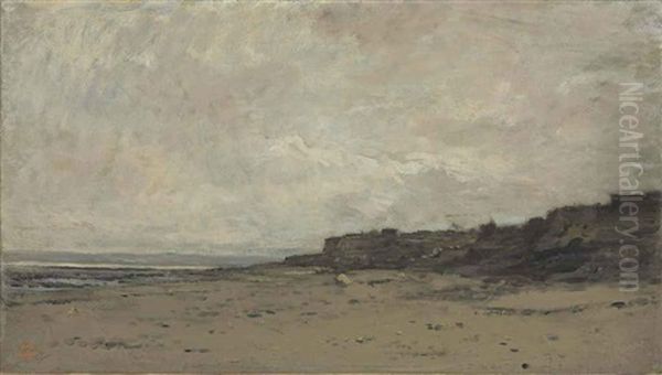Villerville, Maree Basse Oil Painting by Charles-Francois Daubigny