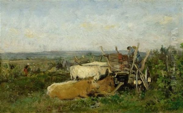 Vendanges En Bourgogne Oil Painting by Charles-Francois Daubigny