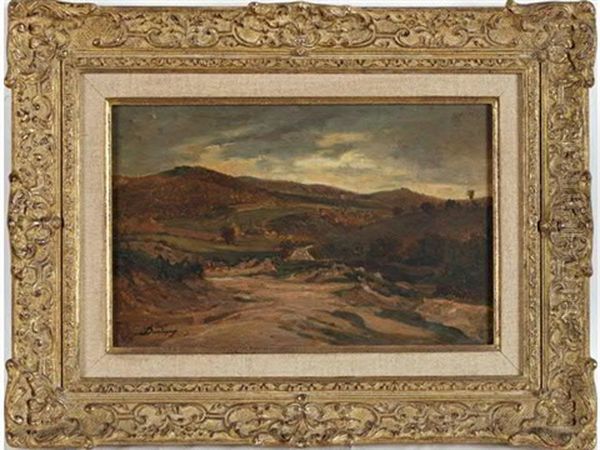 Paysage Vallonne Aux Environs De Chateau Chinon Oil Painting by Charles-Francois Daubigny