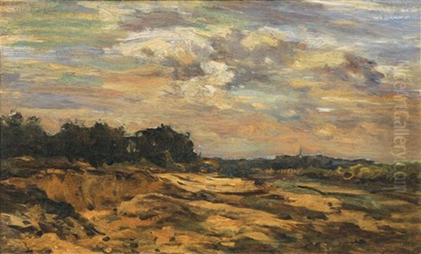 Landscape Near Barbizon Oil Painting by Charles-Francois Daubigny