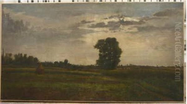 Paysage A Auvers Oil Painting by Charles-Francois Daubigny