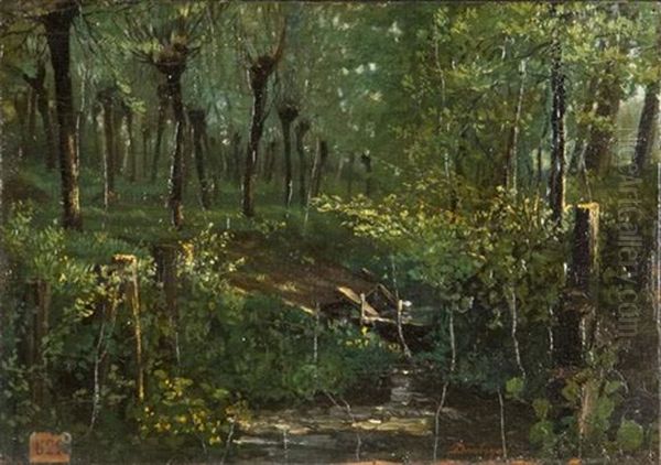 Sous Bois Oil Painting by Charles-Francois Daubigny