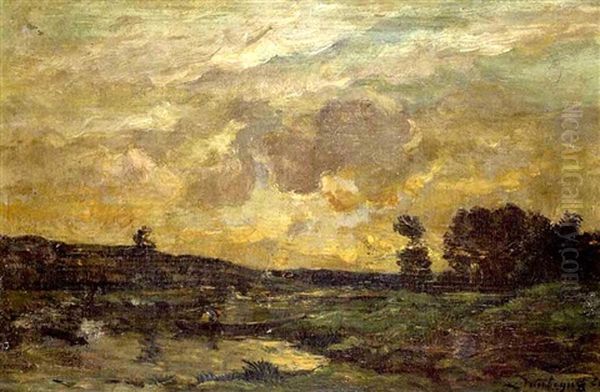 Gewitterlandschaft An Der Oise Oil Painting by Charles-Francois Daubigny