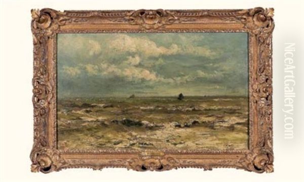 Villerville, Les Graves, Coup De Soleil Oil Painting by Charles-Francois Daubigny
