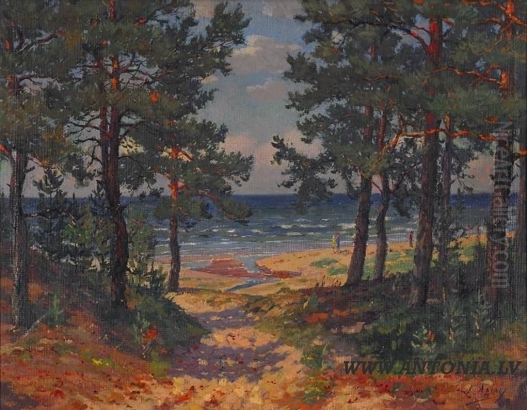 Seaside Oil Painting by Jekabs Apinis