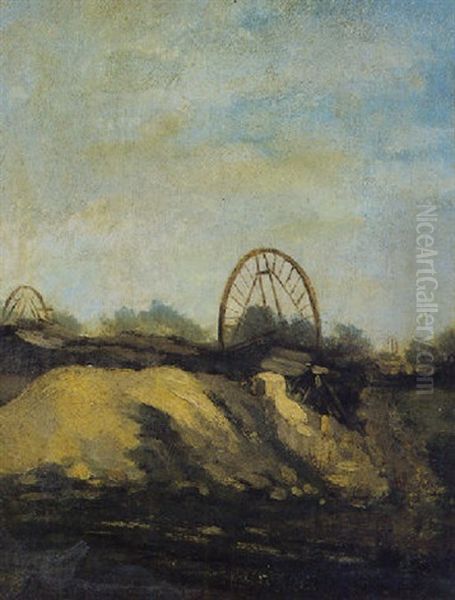 Les Carrieres Oil Painting by Charles-Francois Daubigny