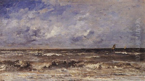 Seascape Oil Painting by Charles-Francois Daubigny