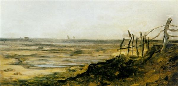 A View Of A Landscape Oil Painting by Charles-Francois Daubigny