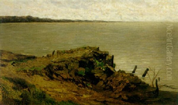 Inlet On The Coast, Villerville Oil Painting by Charles-Francois Daubigny