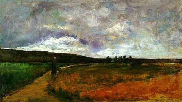 Chemin A Auvers Oil Painting by Charles-Francois Daubigny