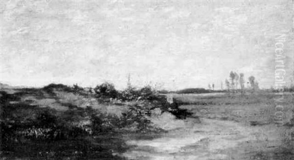 Weite Franzosische Landschaft Oil Painting by Charles-Francois Daubigny