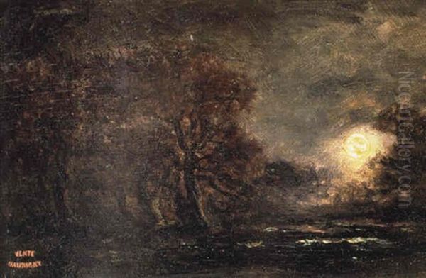 Clair De Lune Oil Painting by Charles-Francois Daubigny