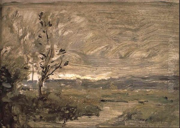 Arbres Au Bord De L'oise Oil Painting by Charles-Francois Daubigny