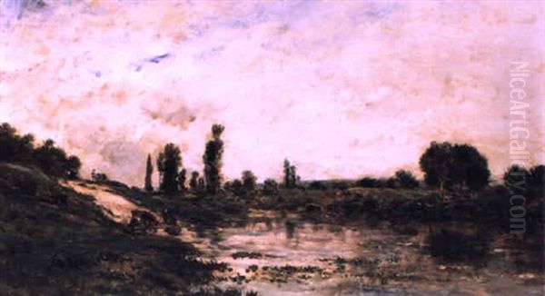 L'etang Oil Painting by Charles-Francois Daubigny
